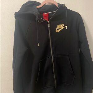 Nike Black Hoodie with Gold Logo